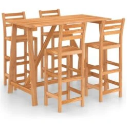 Ensemble De Bar D'extérieur 5 Pcs Bois D'acacia Massif VidaXL