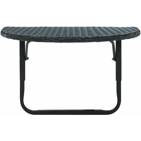 Table De Balcon 60x60x32 Cm Noir Résine Tressée VidaXL 4 Table De Balcon 60x60x32 Cm Noir Résine Tressée VidaXL – Image 2