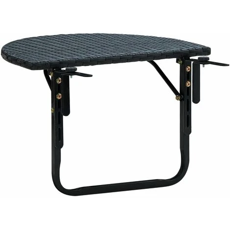 Table De Balcon 60x60x32 Cm Noir Résine Tressée VidaXL 6 Table De Balcon 60x60x32 Cm Noir Résine Tressée VidaXL – Image 4