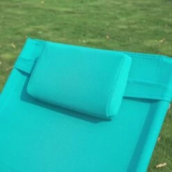 SoBuy OGS28-HBx2 Lot De 2 Fauteuils à Bascule Avec Repose-Pieds - Turquoise -Promos Garde Plante Boutique 30996582 4