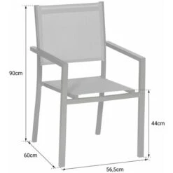 Lot De 10 Chaises En Aluminium Anthracite - Textilène Gris 10 Lot De 10 Chaises En Aluminium Anthracite - Textilène Gris -Promos Garde Plante Boutique 31450757 4