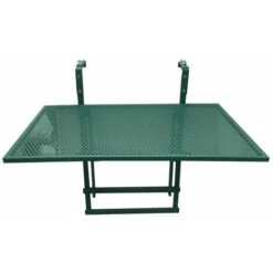ALINDA - Table De Balcon Pliable Verte Rectangulaire