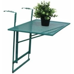 ALINDA - Table De Balcon Pliable Verte Rectangulaire -Promos Garde Plante Boutique 31463713 4