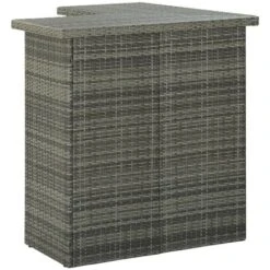 Meuble De Bar De Jardin 4 Pcs Avec Coussins Résine Tressée Gris VidaXL -Promos Garde Plante Boutique 31495308 4