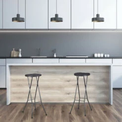 Relaxdays Tabouret Pliant De Jardin BASTIAN Lot De 2 Sans Dossier Résistant Hauteur 80 Cm Chaise De Bar Plastique Optique Rotin, Noir -Promos Garde Plante Boutique 31791395 5