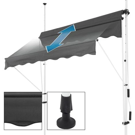 Store Banne Terrasse Balcon Auvent Rétractable Réglable 150x120cm Gris ML-Design 6 Store Banne Terrasse Balcon Auvent Rétractable Réglable 150x120cm Gris ML-Design – Image 4