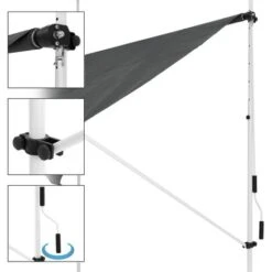 Store Banne Terrasse Balcon Auvent Rétractable Réglable 200x120cm Gris ML-Design -Promos Garde Plante Boutique 32040698 3
