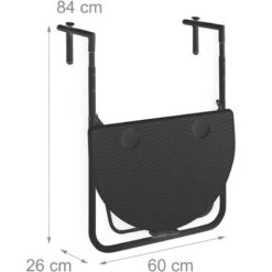 Relaxdays Table De Balcon Pliante Pliable Appoint Table Suspendue Rabattable BASTIAN Rotin Hauteur Réglable L X P: 60 X 40 Cm, Noir -Promos Garde Plante Boutique 32128732 4