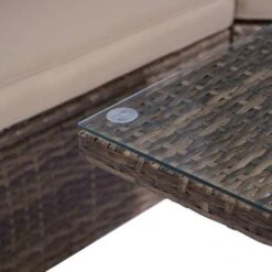 Canapé De Jardin à 6 Places LED 230cm Auvent Pliable En Marron / Beige - Salon De Jardin 6 Places De BRAST 9 Canapé De Jardin à 6 Places LED 230cm Auvent Pliable En Marron / Beige - Salon De Jardin 6 Places De BRAST -Promos Garde Plante Boutique 32578455 3