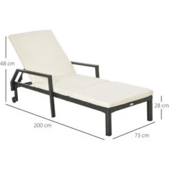 OUTSUNNY Bain De Soleil Transat Grand Confort : Matelas, Inclinaison Réglable Multipositions, Accoudoirs, Roulettes Résine Tressée Noir 9 OUTSUNNY Bain De Soleil Transat Grand Confort : Matelas, Inclinaison Réglable Multipositions, Accoudoirs, Roulettes Résine Tressée Noir -Promos Garde Plante Boutique 32585027 3