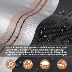 XICHAO - Housse Salon De Jardin 210D Oxford 242 162 100cm Housse De Protection Salon De Jardin Housse Table Jardin Bâche Salon De Jardin Imperméable Résistant à La Vent Pluie UV Déchirure -Promos Garde Plante Boutique 32703022 3