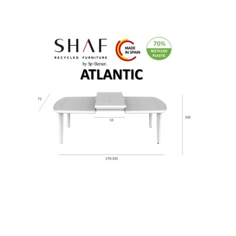 Atlantic: Table Extensible Blanche 6/12 Places En Résine 7 Atlantic: Table Extensible Blanche 6/12 Places En Résine – Image 5