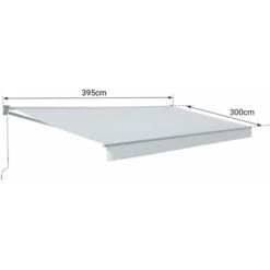 Store Banne SAULE 3,95 × 3m - Toile Grise Et Structure Grise -Promos Garde Plante Boutique 33368348 4