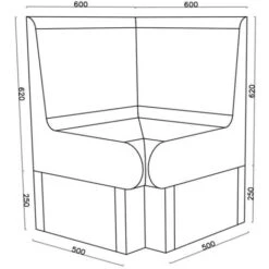 Banc Angle Arrondis 600 X 586 X 870 Mm Avec Dossier XPS Prêt à Carreler Pour Hammam Et Salle De Bain Valstorm -Promos Garde Plante Boutique 33374419 4