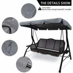 Kueatily Toit De Rechange Pour Balancelle De Jardin, Housse De Rechange, Toit De Balanoire, Canopée Pour Balancelle Remplacement De L'Auvent De Balanoire Extérieure Pour Balanoire De Jardin 3 Places（ -Promos Garde Plante Boutique 33597720 2