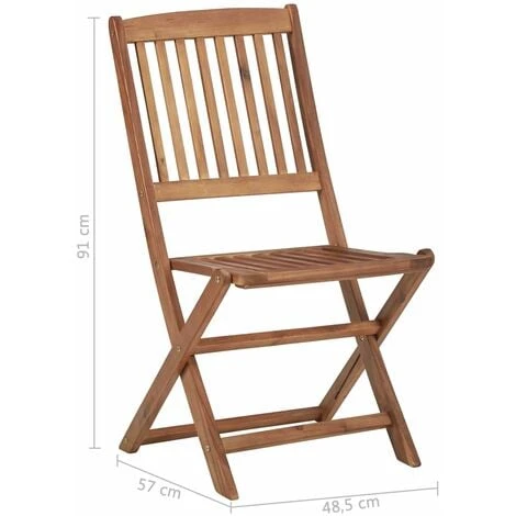 Chaises Pliables D'extérieur 2 Pcs Bois D'acacia Solide VidaXL 5 Chaises Pliables D'extérieur 2 Pcs Bois D'acacia Solide VidaXL – Image 3