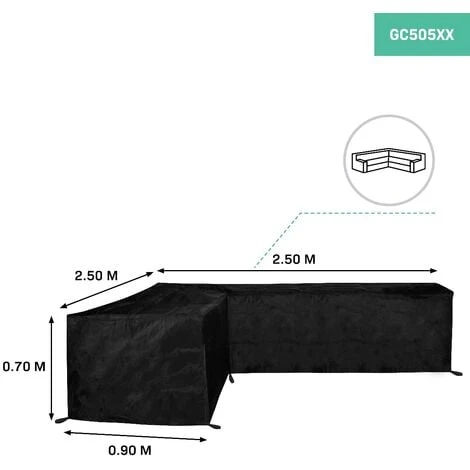 Housse Pour Canapé D’angle De Jardin - 250x250x90 H: 70cm - Imperméable Et Résistante Aux UV, à La Gèle Et Les Ternissements 4 Housse Pour Canapé D’angle De Jardin - 250x250x90 H: 70cm - Imperméable Et Résistante Aux UV, à La Gèle Et Les Ternissements – Image 2