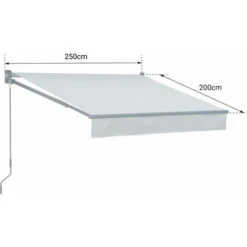 Store Banne SAULE 2,5 × 2m - Toile Rayée Blanche/grise Et Structure Blanche -Promos Garde Plante Boutique 34289820 4