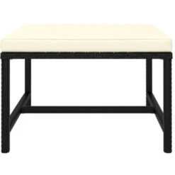 Repose-pied Sectionnel Avec Coussin Noir Résine Tressée VidaXL -Promos Garde Plante Boutique 34612529 2