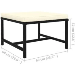 Repose-pied Sectionnel Avec Coussin Noir Résine Tressée VidaXL -Promos Garde Plante Boutique 34612529 3