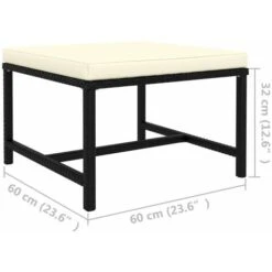 Repose-pied Sectionnel Avec Coussin Noir Résine Tressée VidaXL -Promos Garde Plante Boutique 34612529 4