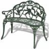 Banc De Jardin 100 Cm Aluminium Coulé Vert VidaXL