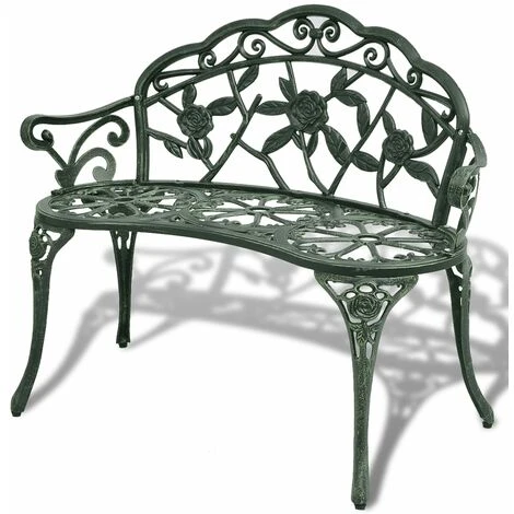 Banc De Jardin 100 Cm Aluminium Coulé Vert VidaXL 3 Banc De Jardin 100 Cm Aluminium Coulé Vert VidaXL