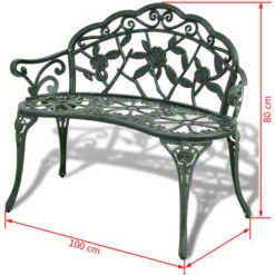 Banc De Jardin 100 Cm Aluminium Coulé Vert VidaXL 8 Banc De Jardin 100 Cm Aluminium Coulé Vert VidaXL -Promos Garde Plante Boutique 3463822 3