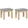 Lot De 2 Tabourets De Jardin En Fibre De Ciment Effet Béton 50 X 41 Cm Avec Pieds En Bois D Acacia Résistant Pour Extérieur Scandinave Beliani -Promos Garde Plante Boutique 34887010 1