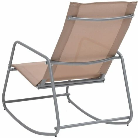 Chaise à Bascule De Jardin Taupe 95x54x85 Cm Textilène VidaXL 6 Chaise à Bascule De Jardin Taupe 95x54x85 Cm Textilène VidaXL – Image 4