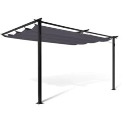 Pergola Adossée ALIA 3x4 M Toit Rétractable Gris Anthracite