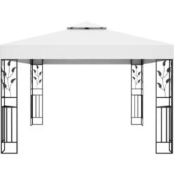 Tonnelle Avec Double Toit Et Lumières LED 3x4 M Blanc VidaXL -Promos Garde Plante Boutique 35814008 5