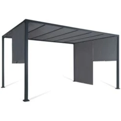 Pergola Coulissante 2 Pans 3x4 M Belvédère De Jardin Toile Gris Anthracite 9 Pergola Coulissante 2 Pans 3x4 M Belvédère De Jardin Toile Gris Anthracite -Promos Garde Plante Boutique 35838383 3