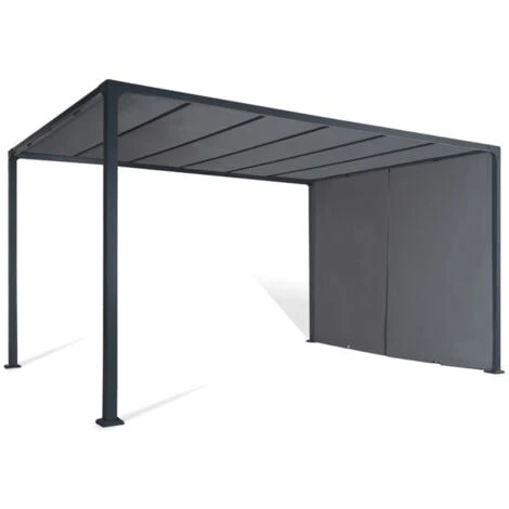 Pergola Coulissante 2 Pans 3x4 M Belvédère De Jardin Toile Gris Anthracite 6 Pergola Coulissante 2 Pans 3x4 M Belvédère De Jardin Toile Gris Anthracite – Image 4