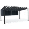 Pergola LUXE Lames Orientables CEFALU 3x4 M Et 4 Stores Gris Anthracite -Promos Garde Plante Boutique 36530985 1