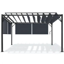 Pergola LUXE Lames Orientables CEFALU 3x4 M Et 4 Stores Gris Anthracite 9 Pergola LUXE Lames Orientables CEFALU 3x4 M Et 4 Stores Gris Anthracite -Promos Garde Plante Boutique 36530985 3