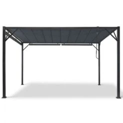 Pergola LUXE Lames Orientables CEFALU 3x4 M Et 4 Stores Gris Anthracite 10 Pergola LUXE Lames Orientables CEFALU 3x4 M Et 4 Stores Gris Anthracite -Promos Garde Plante Boutique 36530985 4