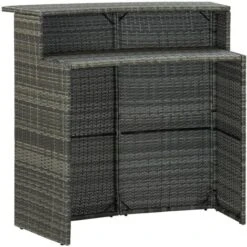 Ensemble De Bar De Jardin Avec Coussins 3 Pcs Gris VidaXL -Promos Garde Plante Boutique 36781678 5
