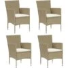 Chaises De Salle à Manger De Jardin 4 Pcs Résine Tressée Beige VidaXL -Promos Garde Plante Boutique 37035007 1
