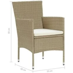 Chaises De Salle à Manger De Jardin 4 Pcs Résine Tressée Beige VidaXL -Promos Garde Plante Boutique 37035007 3