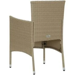 Chaises De Salle à Manger De Jardin 4 Pcs Résine Tressée Beige VidaXL -Promos Garde Plante Boutique 37035007 5