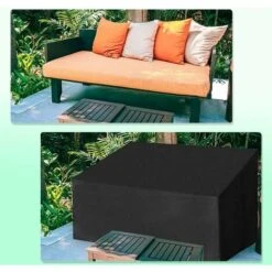 Housse Banc De Jardin,4 Places étanche Housse Banc De Jardin Couverture Imperméable De Meubles De Jardin,Anti-UV 210d Oxford Couverture Antipoussière Pour Banc Exterieu - (190x66x89cm) Noir GrooFoo -Promos Garde Plante Boutique 39345573 4