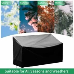 Housse Banc De Jardin,4 Places étanche Housse Banc De Jardin Couverture Imperméable De Meubles De Jardin,Anti-UV 210d Oxford Couverture Antipoussière Pour Banc Exterieu - (190x66x89cm) Noir GrooFoo -Promos Garde Plante Boutique 39345573 5