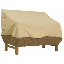 TRIP Housse De Protection Pour Banc, Housse Banc Jardin Tissu Oxford Imperméable, Housse De Banc Exterieur Anti UV Et Vent Housse De Protection Pour Canapé (Beige, 193 X 83 X 84 Cm)