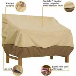 TRIP Housse De Protection Pour Banc, Housse Banc Jardin Tissu Oxford Imperméable, Housse De Banc Exterieur Anti UV Et Vent Housse De Protection Pour Canapé (Beige, 193 X 83 X 84 Cm) -Promos Garde Plante Boutique 39637331 4