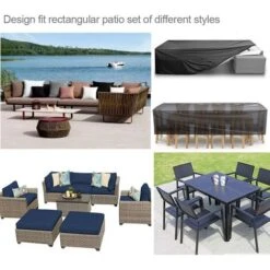 Bache Salon De Jardin, Housse Table De Jardin, Bache De Protection, Housse De Protection Salon De Jardin, Protection Extérieure Résistante Imperméable De Meubles 210D Oxford (210x140x80cm) -Promos Garde Plante Boutique 40118284 5