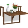 Relaxdays Table Repliable En Bois, à Suspendre, LxP : 60x45 Cm, Réglable En Hauteur, Rabattable, Marron Foncé 1 Relaxdays Table Repliable En Bois, à Suspendre, LxP : 60x45 Cm, Réglable En Hauteur, Rabattable, Marron Foncé -Promos Garde Plante Boutique 40317352 1