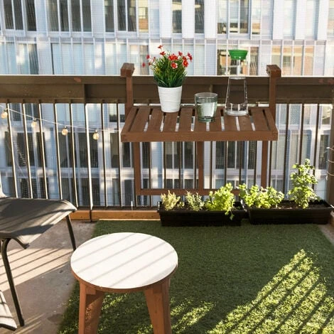 Relaxdays Table Repliable En Bois, à Suspendre, LxP : 60x45 Cm, Réglable En Hauteur, Rabattable, Marron Foncé 4 Relaxdays Table Repliable En Bois, à Suspendre, LxP : 60x45 Cm, Réglable En Hauteur, Rabattable, Marron Foncé – Image 2