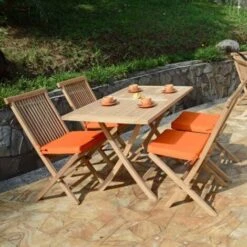 Table Pliante Rectangulaire En Teck Ecograde KensaĂŻ 120 X 70 Cm