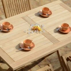 Table Pliante Rectangulaire En Teck Ecograde Kensaï 120 X 70 Cm -Promos Garde Plante Boutique 41118 4